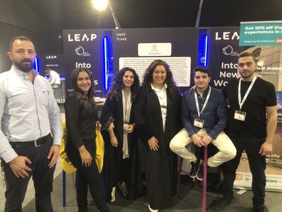 Rola Fayyad (second from left) with her ViaVii team (PRNewsfoto/Qatar Science & Technology Park)