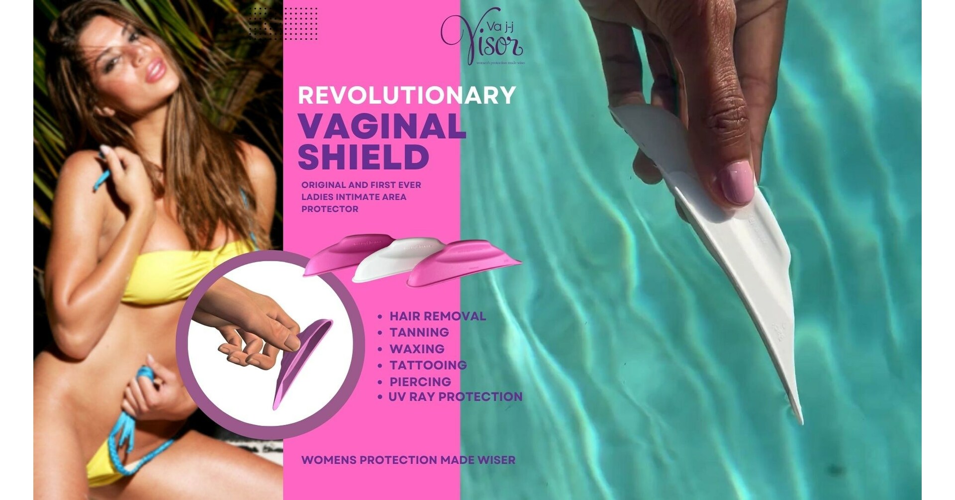 Introducing the Original Va j-j Visor, Ladies Intimate Area Shield - Made  In The USA