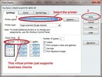 Use ezCheckprinting and virtual printer to print on blank check stock through QB