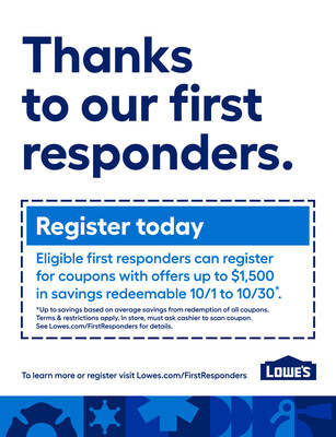 Lowe's Extends Exclusive Savings Offer to the First Responder Community