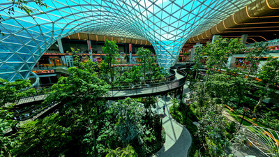Hamad International Airport’s indoor tropical garden, the Orchard