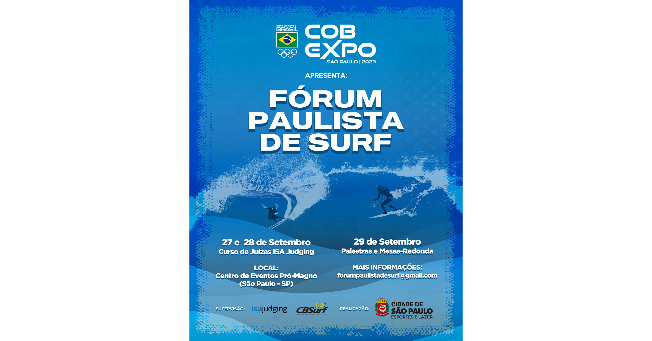 Fórum Paulista de Surf apresenta no COB EXPO palestras e estudo da WSL