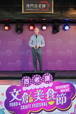 Mr. Kevin Kelley, Chief Operating Officer - Macau of Galaxy Entertainment Group expressed his gratitude to the Macao Government Tourism Office and the Cultural Affairs Bureau of the Macau SAR Government for their support. (PRNewsfoto/Galaxy Macau)