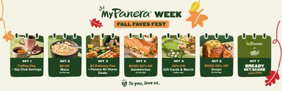 PANERA ANNOUNCES MYPANERA WEEK CELEBRATION FEATURING SAVINGS