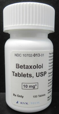 Betaxolol Tablets, USP 10 mg Digital Photo of the Principal Display Panel