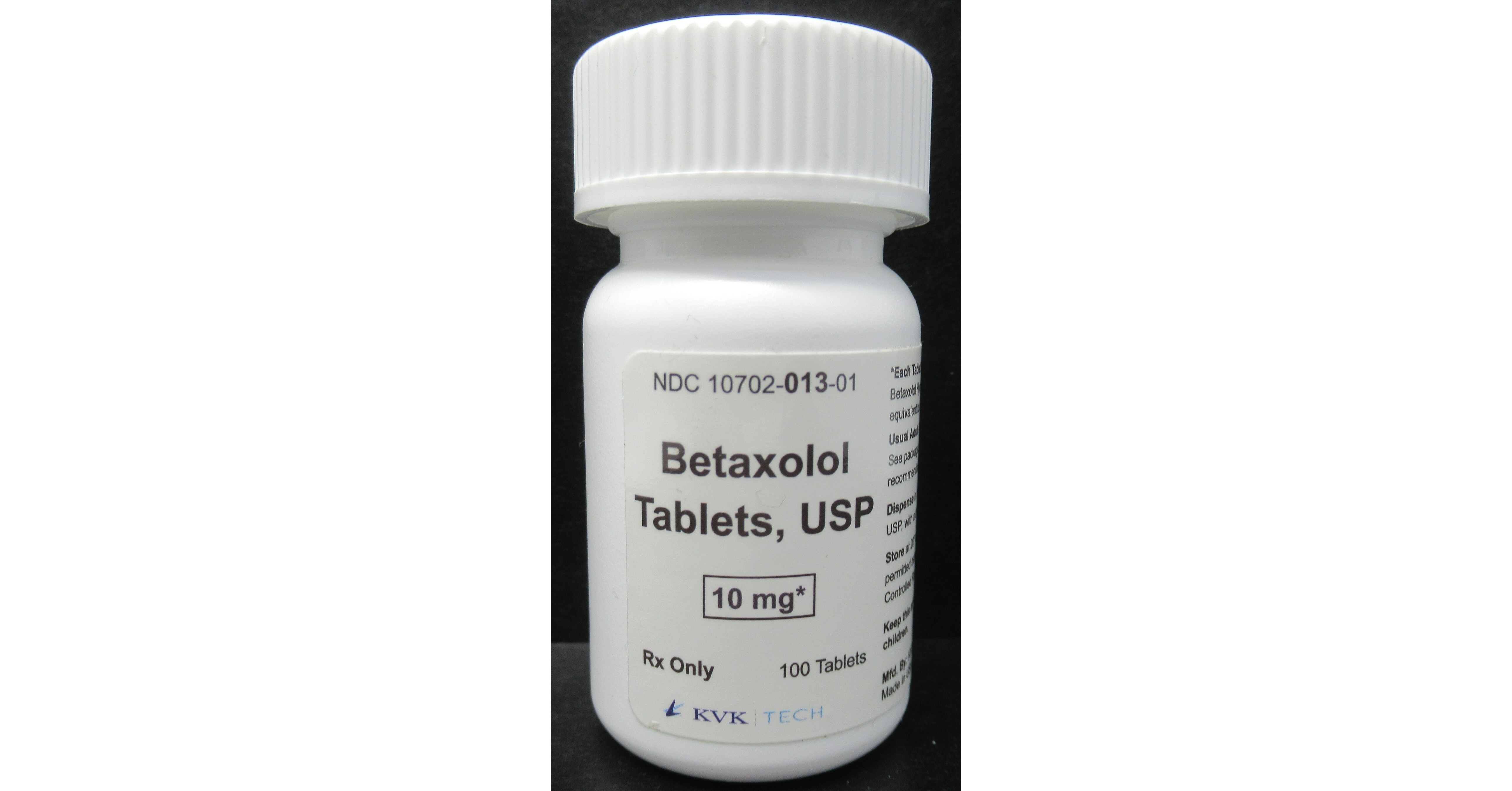 KVK-Tech, Inc. Issues Voluntary Nationwide Recall of one lot of Betaxolol Tablets, USP 10 mg (Batch Number: 17853A) as a precautionary measure due to a single foreign tablet found during the line clearance after the batch was packaged