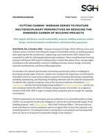 Release: SGH Cutting Carbon Webinar Series