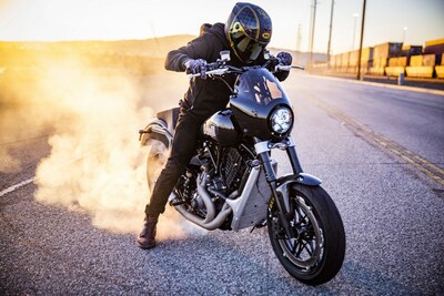 Buell Super Cruiser Motorcycle doing a burnout