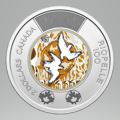 The 2023 $2 circulation coin commemorating the 100th anniversary of the birth of Jean Paul Riopelle (CNW Group/Royal Canadian Mint)