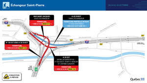 Échangeur Saint-Pierre : un secteur à éviter du 6 au 10 octobre 2023