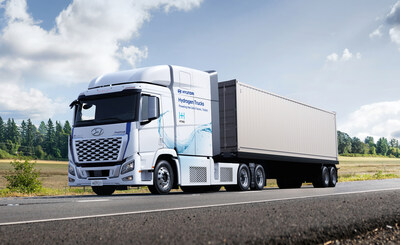The Hyundai XCIENT Fuel Cell truck is photographed on May 2, 2023.