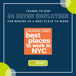 24 Seven Named One of Crain's 100 Best Places To Work In New York City for Second Year in a Row