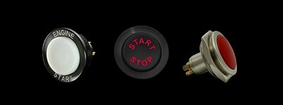 OTTO Controls' 30mm, LED-illuminated pushbuttons can be customized with legends or words for start/stop operation on vehicles and equipment, plus other functions. LP30M pushbuttons with anodized aluminum housing are sealed watertight and rugged for demanding applications, such as construction, material handling, agriculture and marine.
