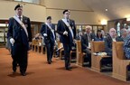 Knights of Columbus Council 13290 honor guards, escorting the parishioners bringing gifts to the altar at the Offertory of the Mass