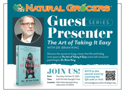 The evening’s presentation will be based on King’s recent book, The Art of Taking it Easy (available at all Natural Grocers locations). Through engaging humor and practical strategies, attendees can learn how to prioritize self-care and incorporate relaxation techniques into their daily routines.