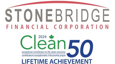 Robert M. Colliver, cofondateur et prsident directeur de Stonebridge, a reu le prestigieux prix d'excellence Clean50 pour l'ensemble de ses ralisations pour sa contribution aux investissements dans l'infrastructure durable et l'nergie propre partout au Canada. (Groupe CNW/Corporation financire Stonebridge)