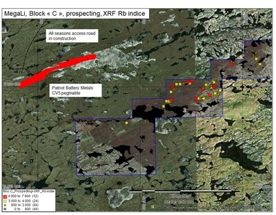 Figure 4: Partial view of Block C prospecting coverage. (CNW Group/Visible Gold Mines Inc.)
