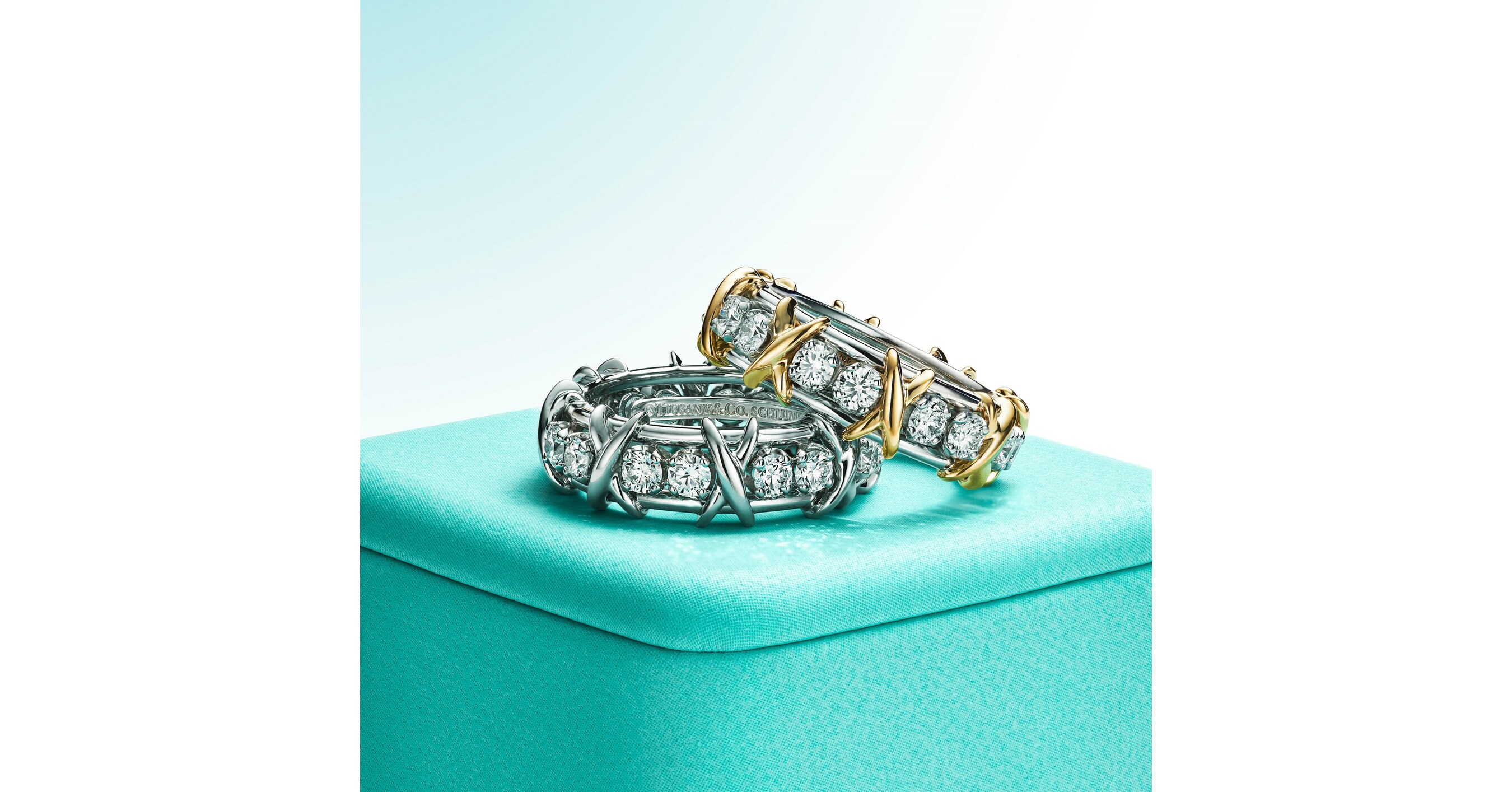 Tiffany & Co Small Cross Stitch X Diamond Necklace In 18K White Gold