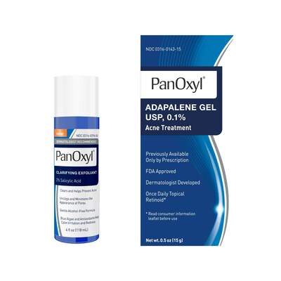 PanOxyl Clarifying Exfoliant and PanOxyl Adapalene 0.1% Gel