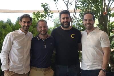 Antoine Girard, Guestonline, Mickael Gerard, Guestonline, Carlos Pérez, CTO and cofounder of CoverManager, José Antonio Pérez, CEO and cofounder of CoverManager
