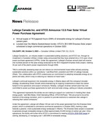 Lafarge Canada Inc. and ATCO Announce 12.5-Year Solar Virtual Power Purchase Agreement