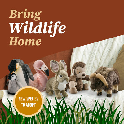 Bring wildlife home with five new species to adopt: an emperor penguin family, flamingo, eastern cottontail rabbit, muskox and Mago Monkey (for infants). (CNW Group/World Wildlife Fund Canada)