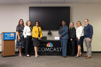 Leaders from Comcast, United Way of Southwestern Pennsylvania, Literacy Pittsburgh, Goodwill of Southwestern Pennsylvania, YWCA of Westmoreland County, and Greater Pittsburgh Digital Inclusion Alliance (Joshua Franzos for United Way of Southwestern Pennsylvania)