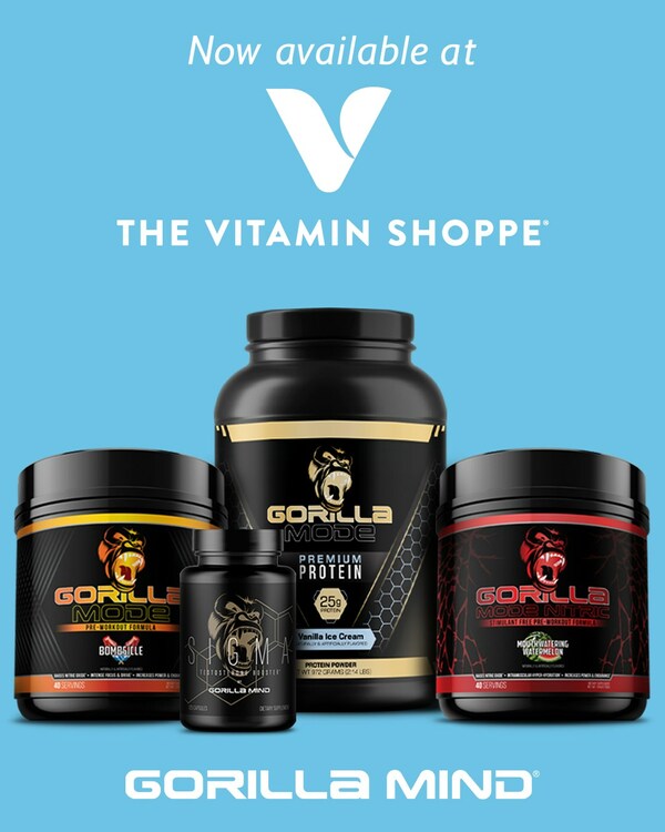 Gorilla Mind Performance Products Now Available Nationwide at The Vitamin Shoppe and on VitaminShoppe.com