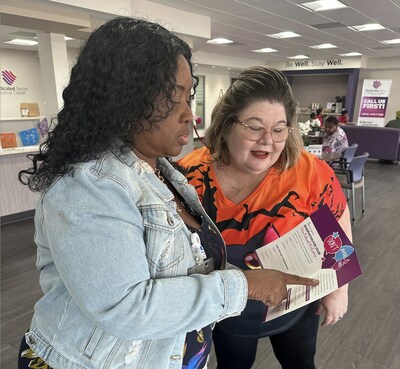 Coordinated care team members, like patient advocate Sharon Davis (pictured, left), address patients' food, housing, transportation, and other practical needs that can impact their wellness and the quality of their day-to-day living.
