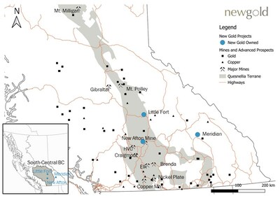 Figure 4: Mineral prospectivity of South-Central British Columbia with location of New Gold projects (CNW Group/New Gold Inc.)