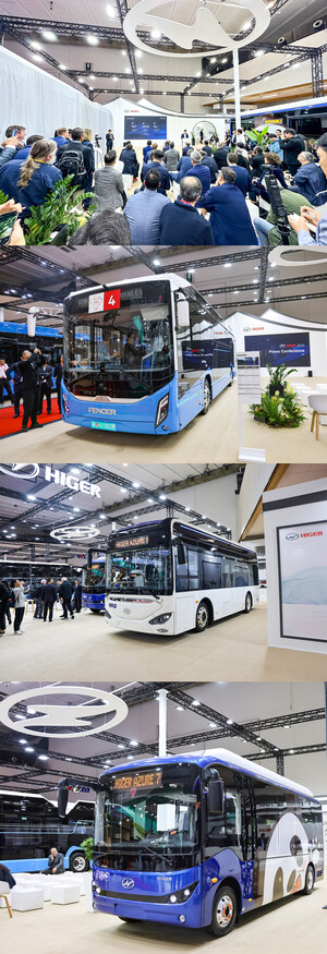 Higer Unveils 3 Pure Electric Buses at Busworld 2023