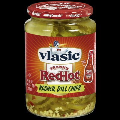 Get ready for the hottest news in pickles! Vlasic®, a brand of Conagra Brands, Inc., is partnering with Frank’s RedHot® on three new hot and spicy Kosher Dill Pickles that will bring a perfect blend of flavor and heat to sandwiches, burgers or as a straight-from-the-jar snack. The collection includes Chips, Spears and Wholes.