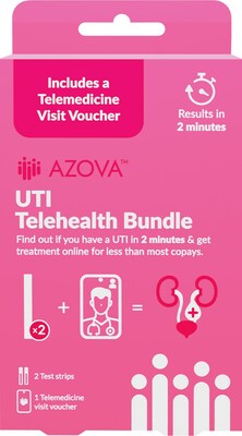 Introducing the compact UTI Telehealth Bundle by AZOVA, designed for fast and convenient treatment