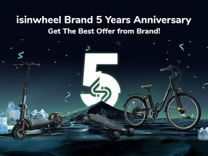 Joignez-vous à isinwheel, la marque de scooters électriques et de mobilité qui célèbre cinq ans d'innovation et de mobilité durable