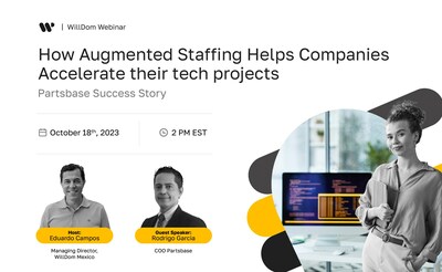 WillDom, a renowned leader in innovative technology solutions, is thrilled to announce an upcoming free webinar entitled 'How Augmented Staffing Helps Companies Accelerate their tech projects'. This enlightening virtual event is scheduled for Wednesday, October 18th at 2 PM EST, and will focus on the outsourcing of IT teams from Latin America to expedite technology projects.