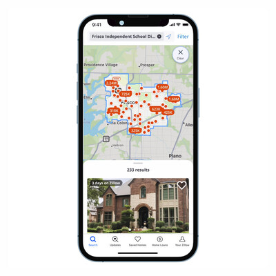 Search by school, a new feature on the Zillow app, makes it easy for home shoppers to discover homes for sale or rent within specific school attendance zones or school districts just by using the search bar.