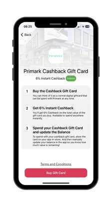 iPhone Primark Cashback Gift Card