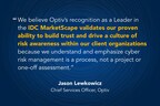 Optiv Named a Leader in IDC MarketScape for Worldwide Cybersecurity Risk Management Services