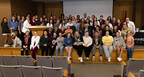 HK Derryberry and Jim Bradford pose with FHU nursing students.