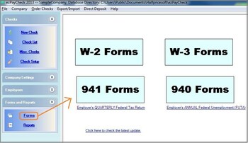 Forms Available in ezPaycheck
