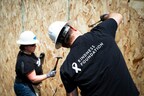 Agents and staff from Berkshire Hathaway HomeServices Chicago worked on a Chicagoland Habitat for Humanity build where they framed two homes, installed flashing and installed wood frame pieces.