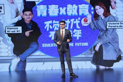 Alexandre Guery speaks during a Vision China forum with the theme of “Youth Generation: Powering the future of the Belt and Road” in Taicang, Jiangsu province, on Friday. ZOU HONG / CHINA DAILY