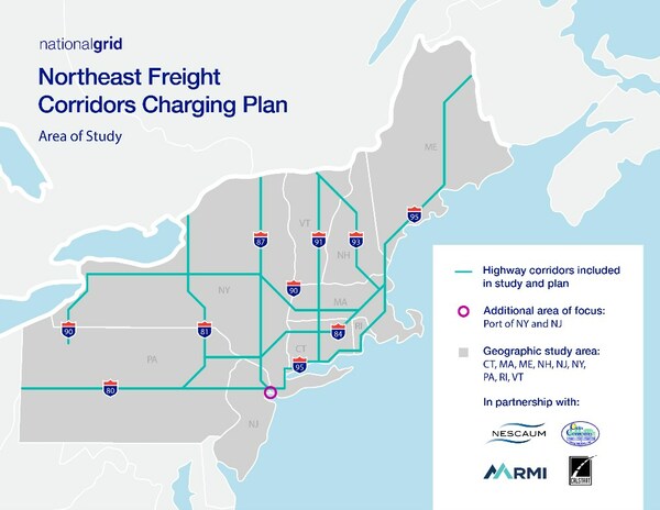 National Grid's new study will focus on highways with heavy trucking traffic and areas with commercial activity to determine electric truck charging needs across nearly 3,000 miles of major highways in the Northeast.