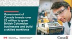 Government of Canada invests over $3 million to grow British Columbian businesses and build a skilled workforce