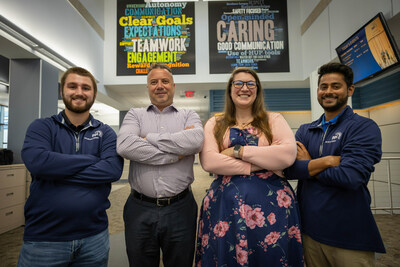 Pictured, from left to right, are: Ian Mears, support engineer; Bashar Jarrah, manager of Operations Engineering and DER Management; Aliesha Dombroski-Diamond, supervisor of Operations Engineering and Energy Resource Management; and Arun Doodnauth, supervising engineer.