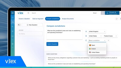 Vincent AI de vLex | La nueva herramienta de inteligencia artificial completa los primeros borradores de memorandos de investigación, desarrolla argumentos, resume documentos y más, con cobertura global (PRNewsFoto/vLex)