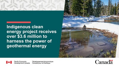 Indigenous clean energy project receives over $3.6 million to harness the power of geothermal energy (CNW Group/Pacific Economic Development Canada)