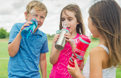 REMplenish Jr Myo-Nozzle is a small drinking device that comes incorporated into a water bottle or can attach to a straw.