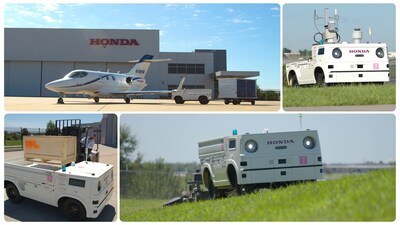 The Honda Autonomous Work Vehicle (AWV) is designed to boost workforce productivity and support repetitive tasks that allow companies to focus their workforce on value-added activities. Honda is expanding applications of the AWV to help enhance efficiency of airfield operations.