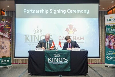 Dr. David Malloy, President of King's University College with Mr. David Paillé, Vice President CanCham